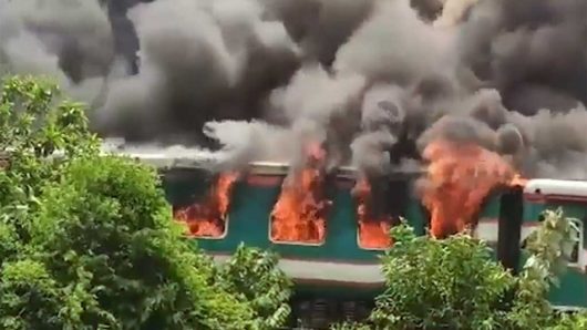 Parabat train fire: Rail service to Sylhet resumes after four hours